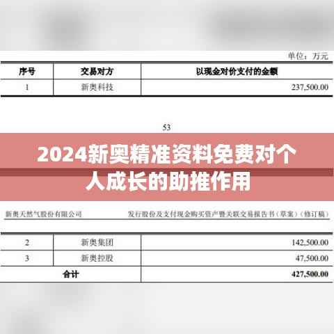 2024新奥精准资料免费对个人成长的助推作用
