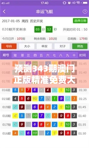 预测343期澳门正版精准免费大全:深度解析竞猜赢家的秘密