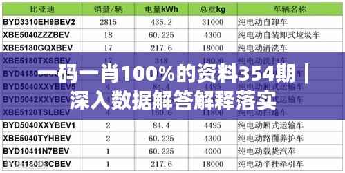 一码一肖100%的资料354期|深入数据解答解释落实