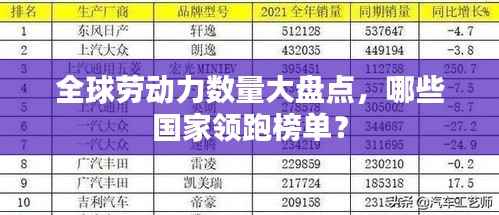 全球劳动力数量大盘点,哪些国家领跑榜单?